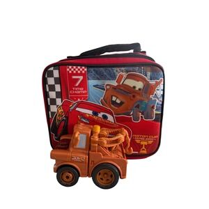 Disney Pixar Cars Insulated Lunch Bag Red Blue Race Track 7 x Champ & Tow Truck